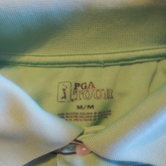 PGA Tour Golf Polo Shirt Striped Men's Medium - Picture 2 of 2